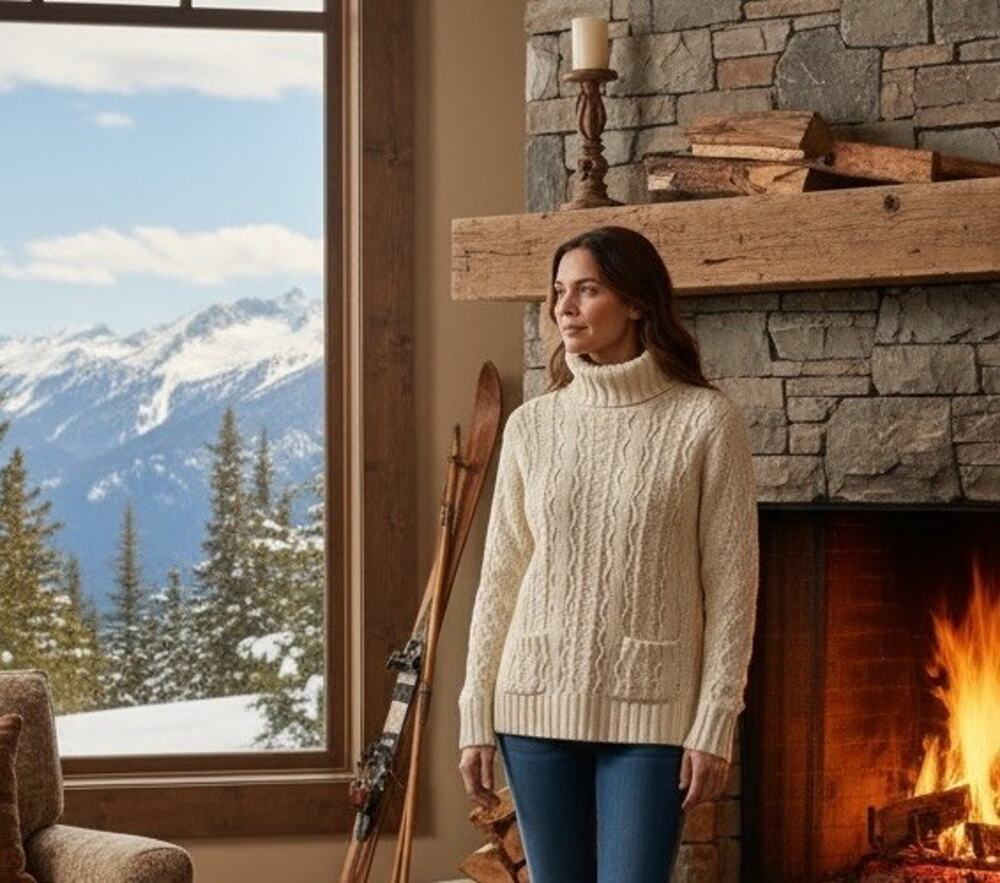 Moncler Ivory Cable Knit Turtleneck Sweater Womens Small Wool Cashmere LUXE